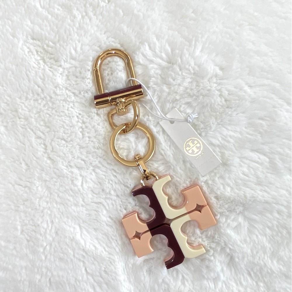 Tory Burch striped Resin Keyfob